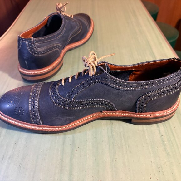 Mens Allen Edmonds Standmok Blue Cap-toe Oxford With Daninte Rubber Sole 11 D main image 9